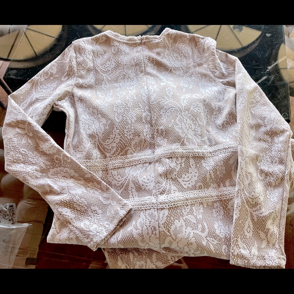 Bella Erá White Ecru Jumpsuit In Embroidered Lace - Picture 11 of 12